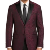 After Hours Slim Fit Dinner Jacket, Burgundy Jacquard