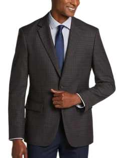 Pronto Uomo Platinum Modern Fit Sport Coat, Brown Check