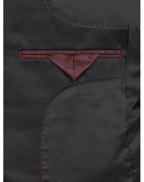 After Hours Slim Fit Satin Peak Lapel Dinner Jacket, Red Tartan Plaid - Image 3