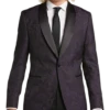 Egara Slim Fit Shawl Lapel Dinner Jacket, Plum Jacquard