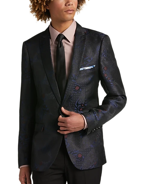 Paisley & Gray Slim Fit Dinner Jacket, Black, Navy & Burgundy Floral