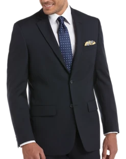 Pronto Uomo Platinum Executive Suit Separates Coat, Navy Sharkskin