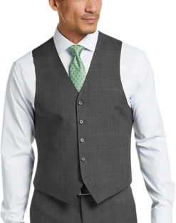 Lauren By Ralph Lauren Gray Sharkskin Classic Fit Suit Separates Vest