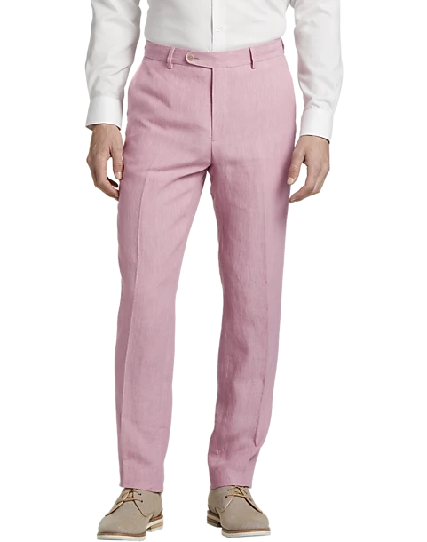 JOE Joseph Abboud Linen Slim Fit Suit Separates Dress Pant, Rose