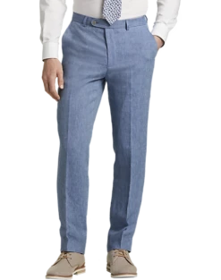 JOE Joseph Abboud Linen Slim Fit Suit Separates Dress Pant, Light Blue