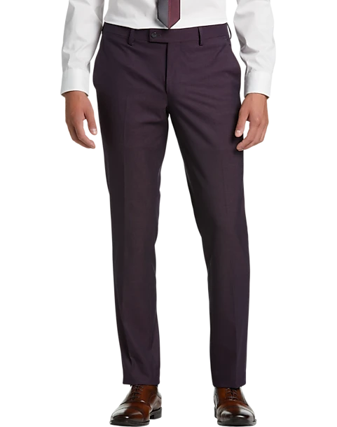 Egara Skinny Fit Suit Separates Dress Pants, Plum Tic