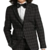 Kenneth Cole Reaction Boy's Suit, Black Plaid