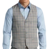 Paisley & Gray Slim Fit Suit Separates Vest, Slate Blue Check
