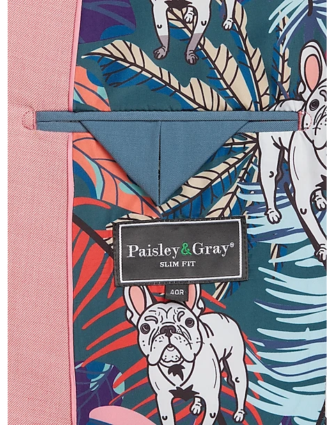 Paisley & Gray Slim Fit Suit Separates, Pink Carnation - Image 4