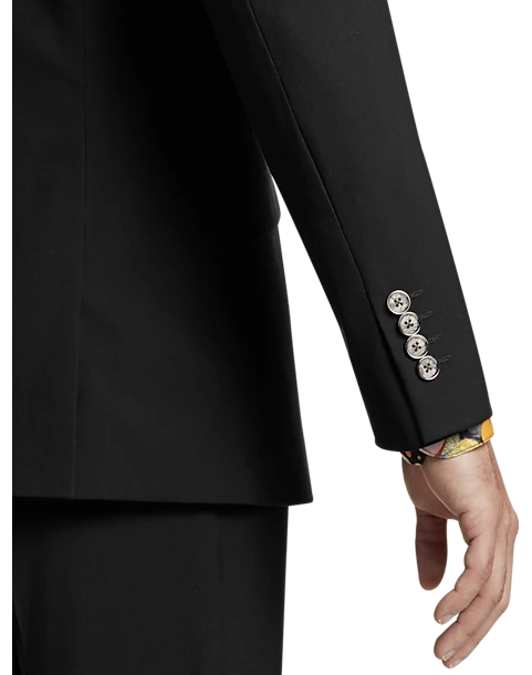 Paisley & Gray Slim Fit Double Breasted Suit Separates Coat, Jet Black - Image 3