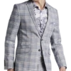 Paisley & Gray Slim Fit Suit Separates Coat, Blue & Beige Check