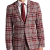 Paisley & Gray Slim Fit Suit Separates Coat, Pink Plaid