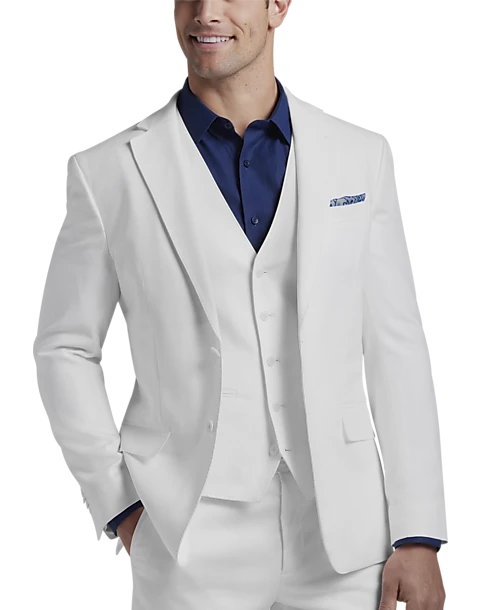 JOE Joseph Abboud Slim Fit Linen Blend Suit Separates Coat, White - Image 4