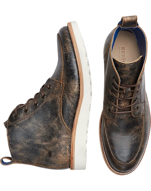 Bed Stu Lincoln Apron Toe Lace Up Boots, Black