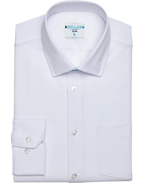 &Collar Atlantic Slim Fit Stain-Resistant Dress Shirt, White