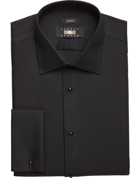 Joseph Abboud Classic Fit French Cuff Tuxedo Formal Shirt, Black