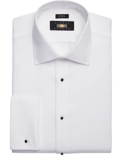 Joseph Abboud Classic Fit French Cuff Tuxedo Formal Shirt, White