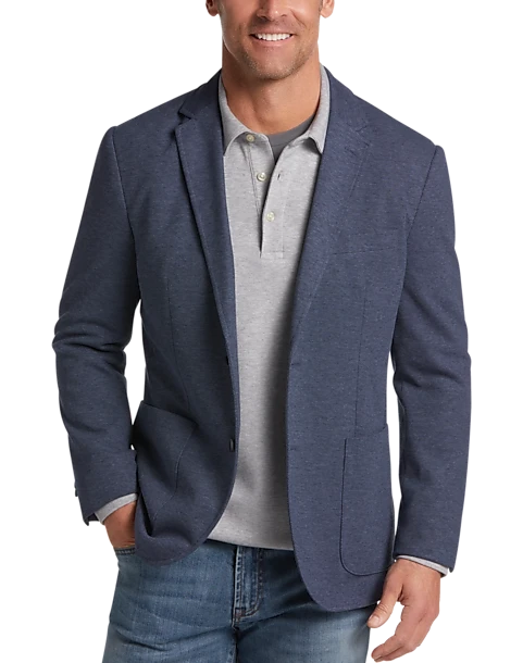 Michael Strahan Modern Fit 2 Button Soft Jacket, Blue