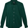 Awearness Kenneth Cole Slim Fit Woven Sport Shirt, Dark Green Dot