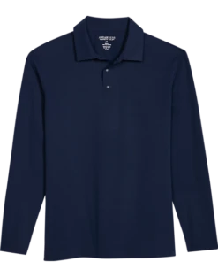 Awearness Kenneth Cole Modern Fit Long Sleeve Polo, Navy