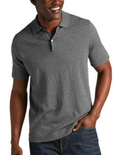 Joseph Abboud Modern Fit Sweater Polo, Heathered Gray