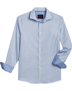 Egara Slim Fit Sport Shirt, Medium Blue Stripe