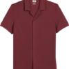 Joseph Abboud Modern Fit Short Sleeve Camp Shirt, Brick Red