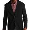 Michael Strahan Modern Fit Notch Lapel Crepe Knit Soft Jacket, Black