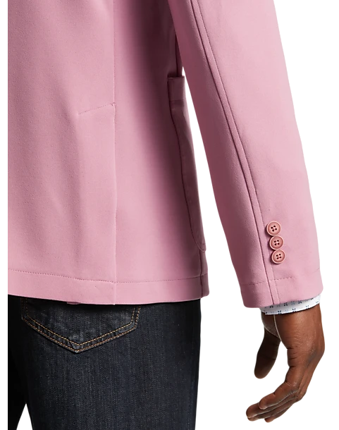 Michael Strahan Modern Fit Notch Lapel Crepe Knit Soft Jacket, Pink - Image 2