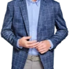 Johnston & Murphy Modern Fit XC Flex Knit Blazer, Blue Windowpane