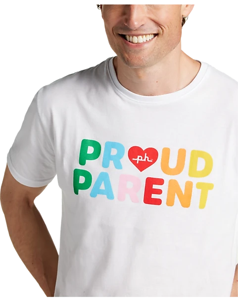 The Phluid Project Classic Fit Proud Parent Graphic Crew, White - Image 2