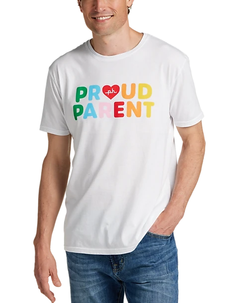The Phluid Project Classic Fit Proud Parent Graphic Crew, White
