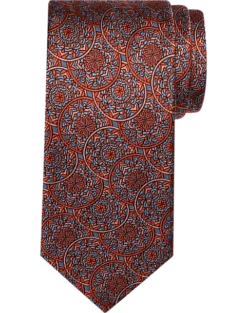 Pronto Uomo Narrow Tie, Orange Medallion