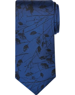 Pronto Uomo Narrow Tie, Navy Marsh Twigs