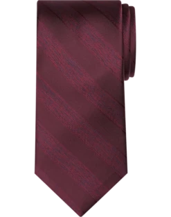 Pronto Uomo Narrow Tie, Burgundy Stripe