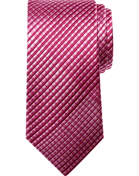 Michael Strahan Narrow Tie, Pink Micro Plaid